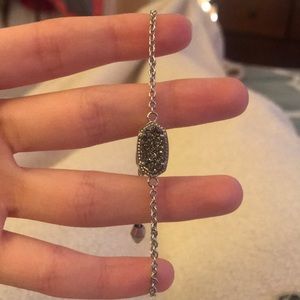 Kendra Scott Elania Silver Platinum Drusy Bracelet